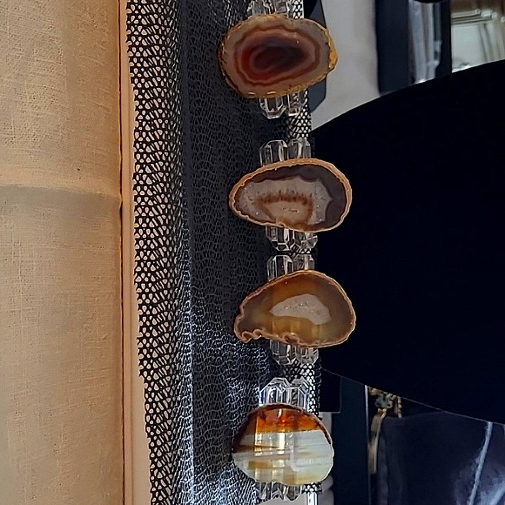 4 Genuine Brazilian Natural Agate napkin ring holders luxury Dining